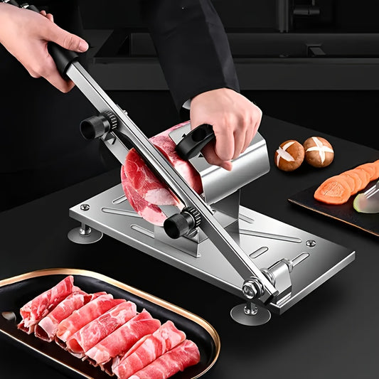 Trancheuse à épaisseur réglable en acier inoxydable pour viande, fruits et légumes