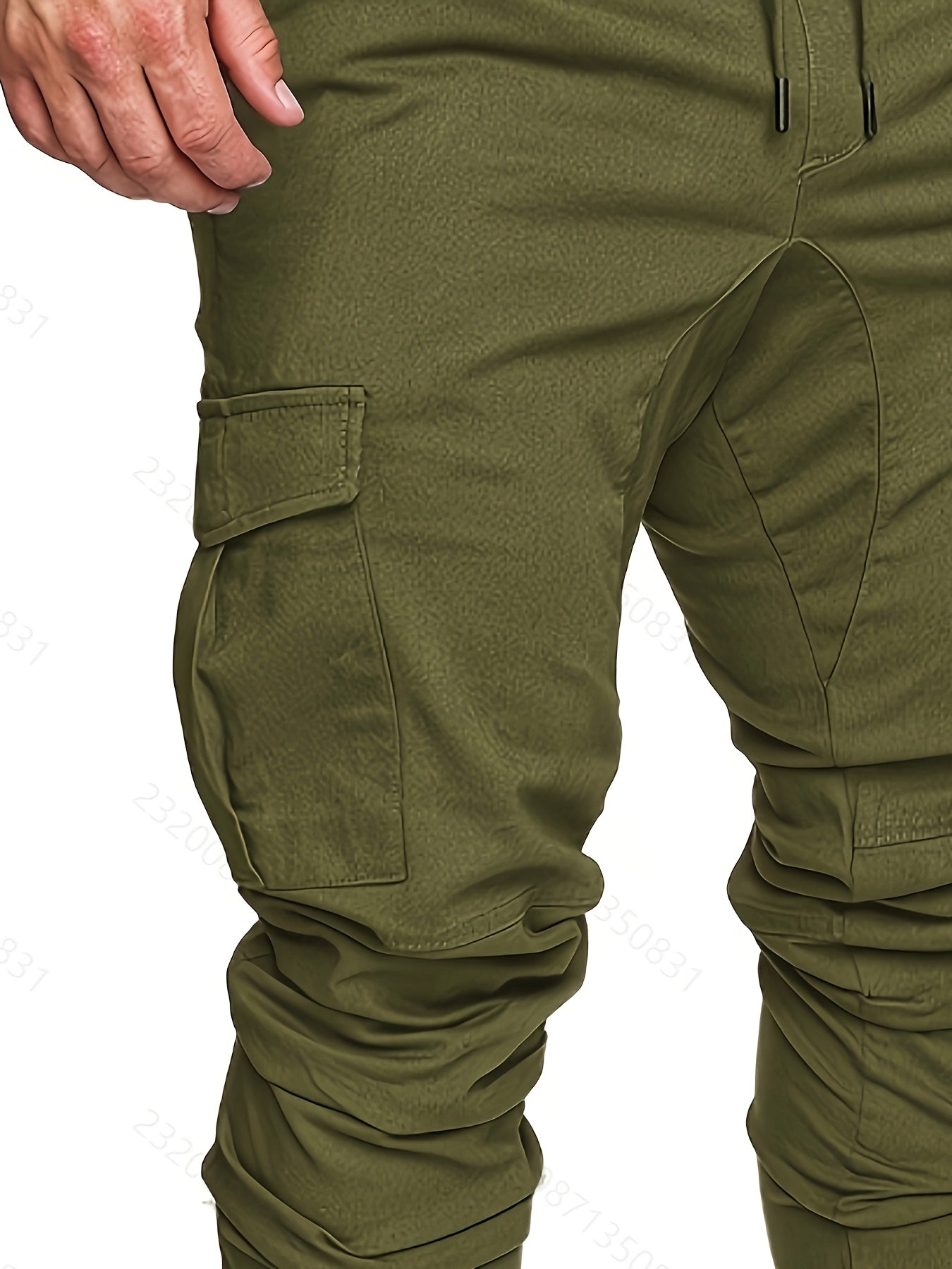 Pantalon cargo robuste pour homme avec design multi-poches, taille réglable