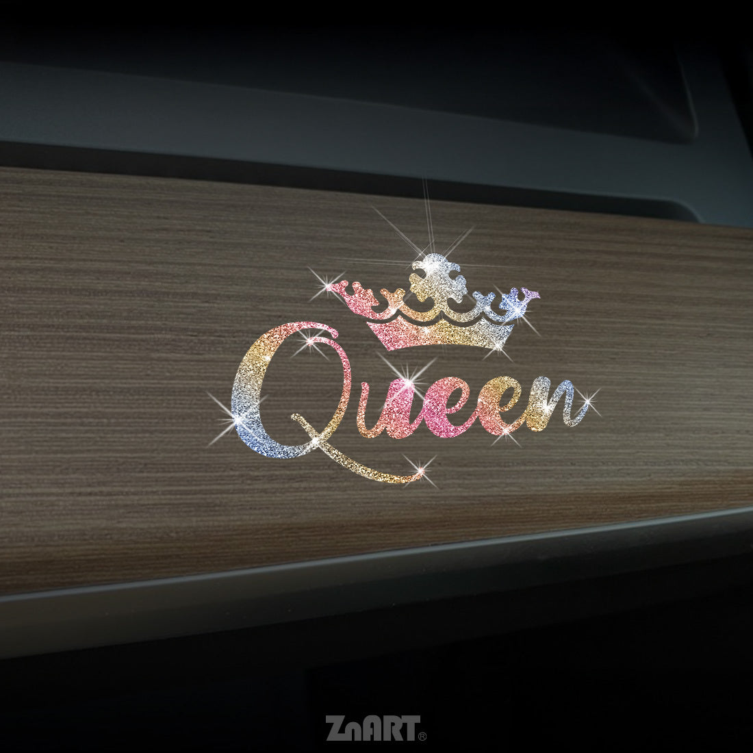 Un autocollant en vinyle scintillant