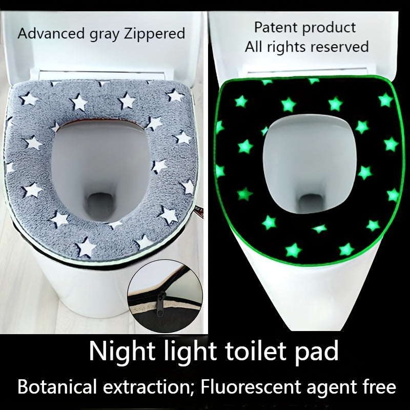 Coussin de siège de toilette phosphorescent avec fermeture éclair