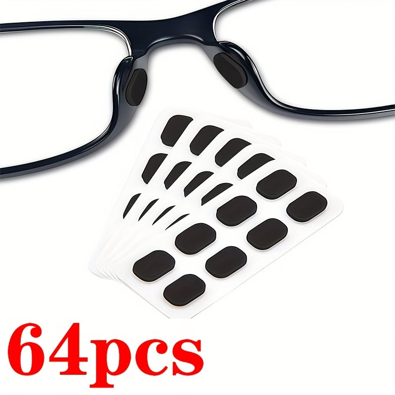 Plaquettes Douces pour Lunettes Silicone Antiderapantes Confort Nez - Lot 64 Pcs Beige ou Noir