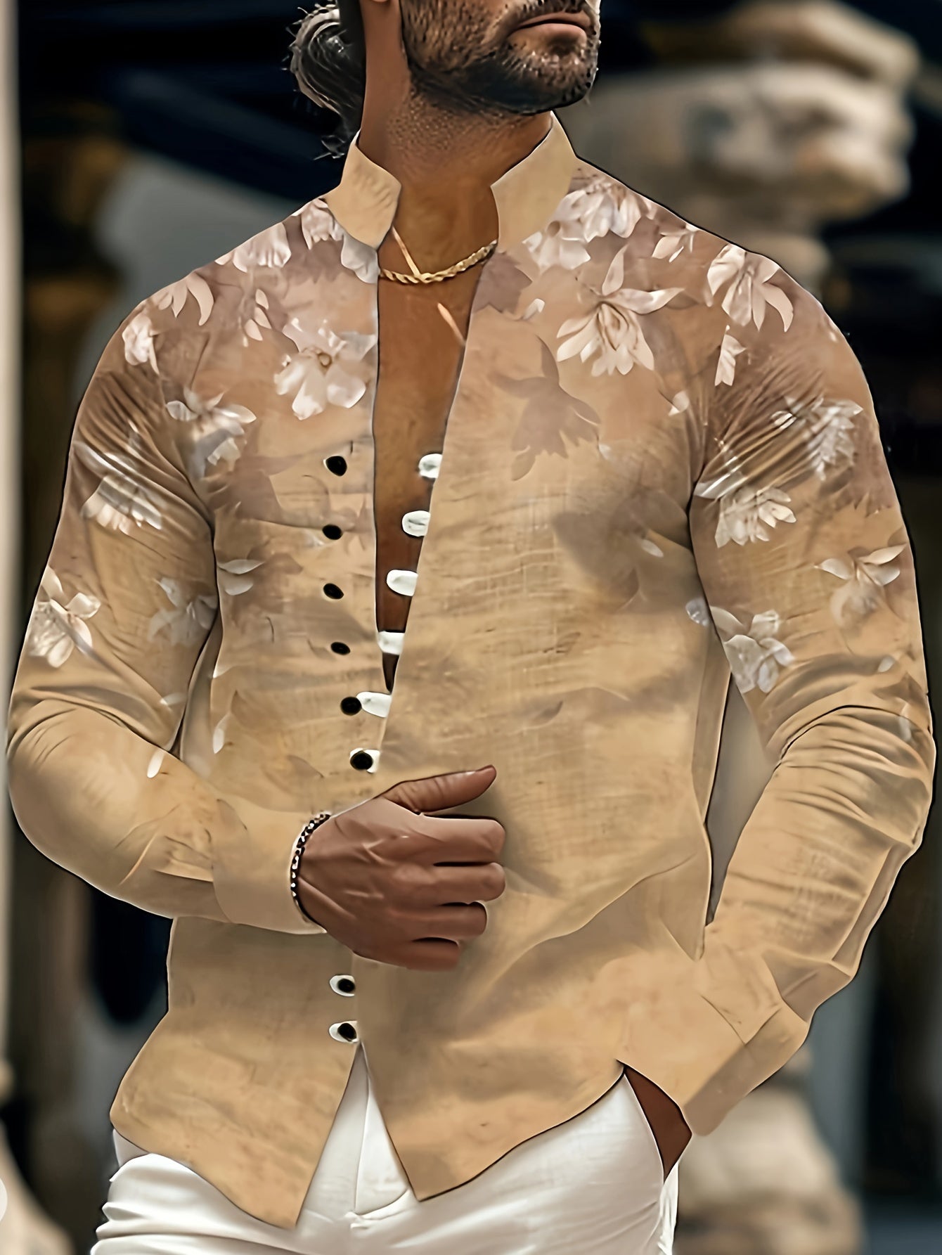 Chemise homme tendance imprimée en 3D