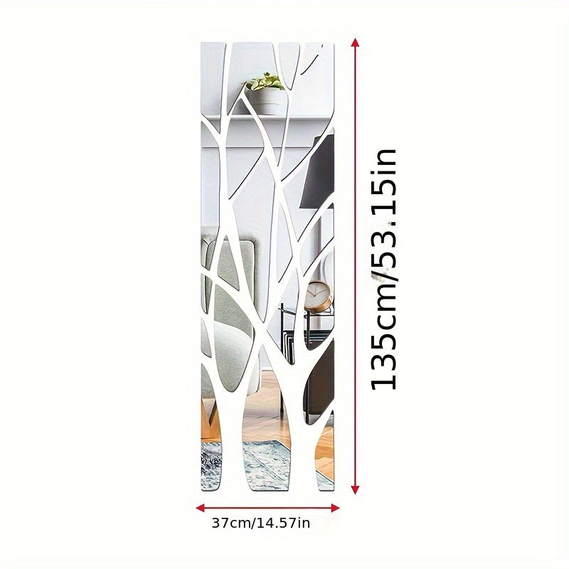 1set Acrylic Branches Wall Stickers Living Room Dining Room Entrance TV Background Wall Office Decoration Mirror Wall Stickers, Movable Wall Art Decor, Bedroom Living Room Wall Murals, Home Decor - Topdecheztop.fr