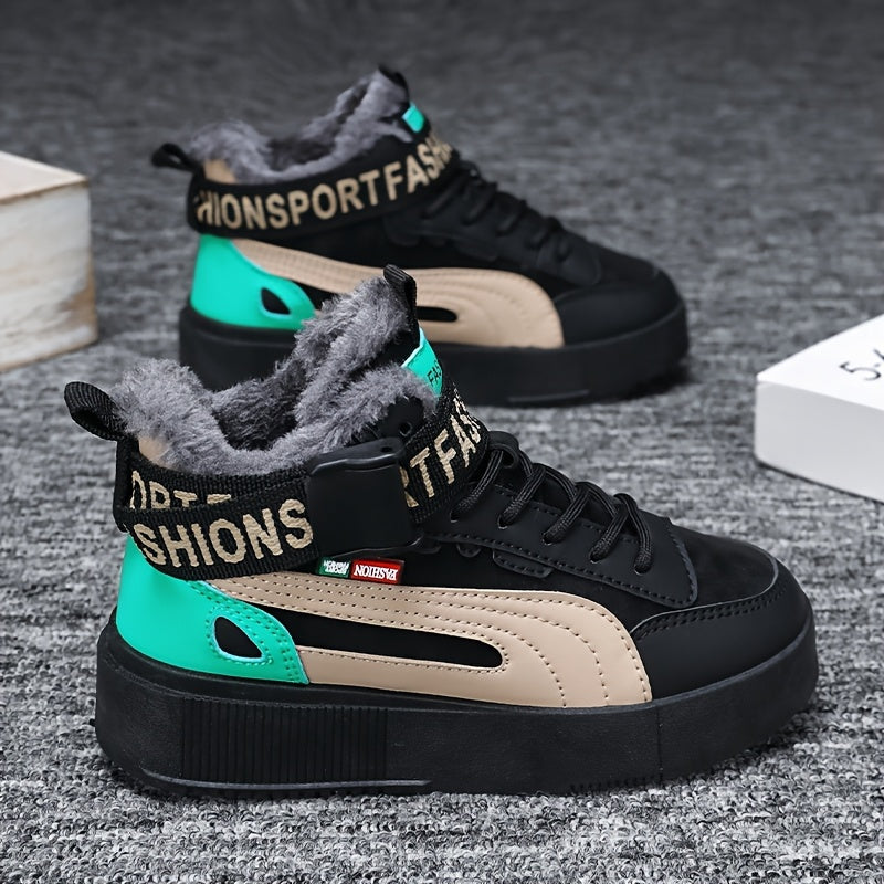 Baskets montantes pour homme en similicuir - Chaussures de sport