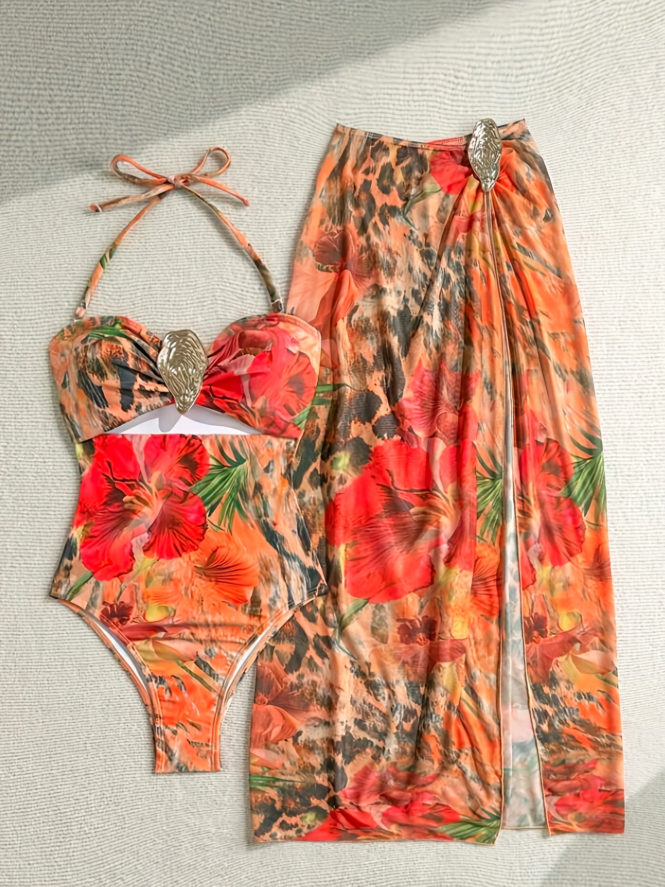 Maillot de bain une pièce pour femme, imprimé floral