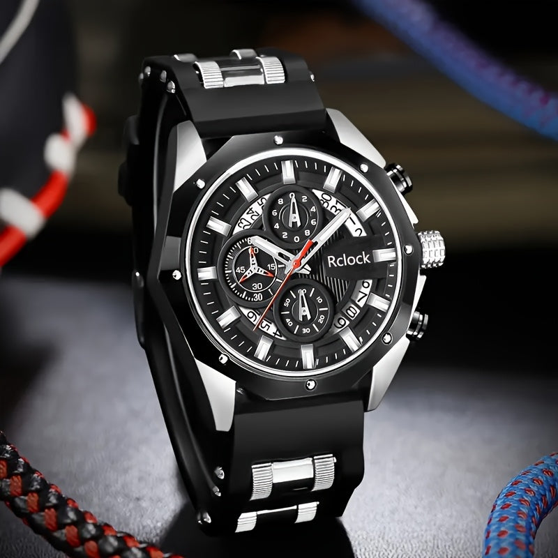 Montre d'affaires tendance pour homme avec bracelet en  et fonction calendrier, adaptée à un port quotidien. Un cadeau idéal pour la famille et les amis pour la fête des Pères, la Saint-Valentin, Noël, et
