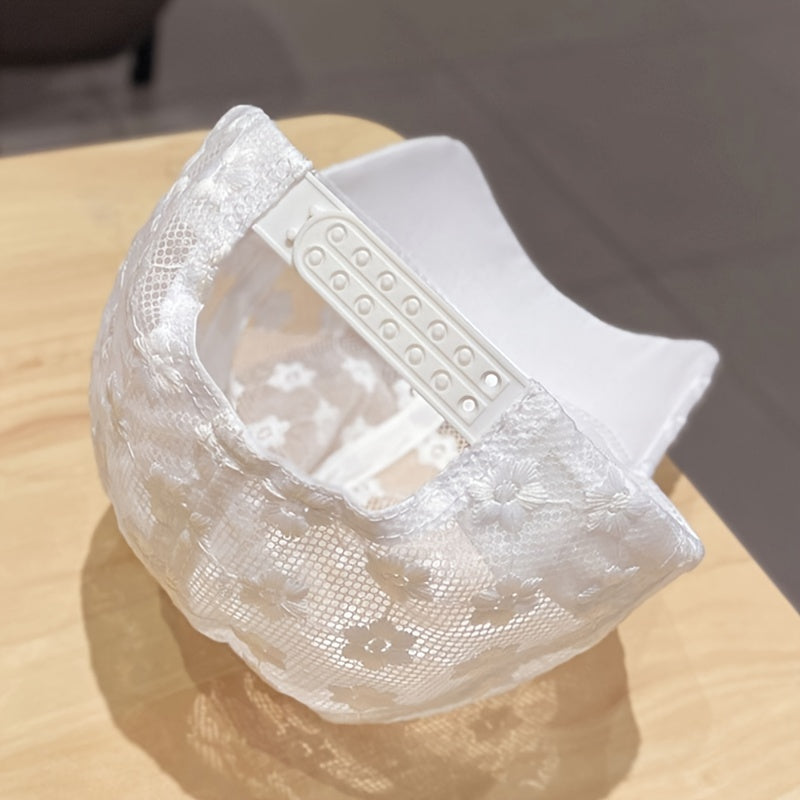 Women's Breathable Lace Baseball Cap - Sun Protection and Adjustable Fit For Women & Men - Topdecheztop.fr