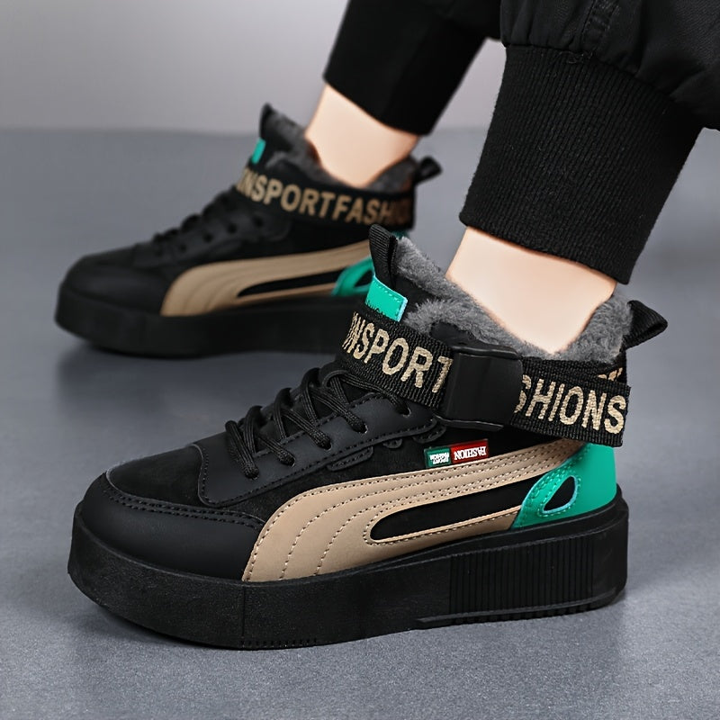 Baskets montantes pour homme en similicuir - Chaussures de sport