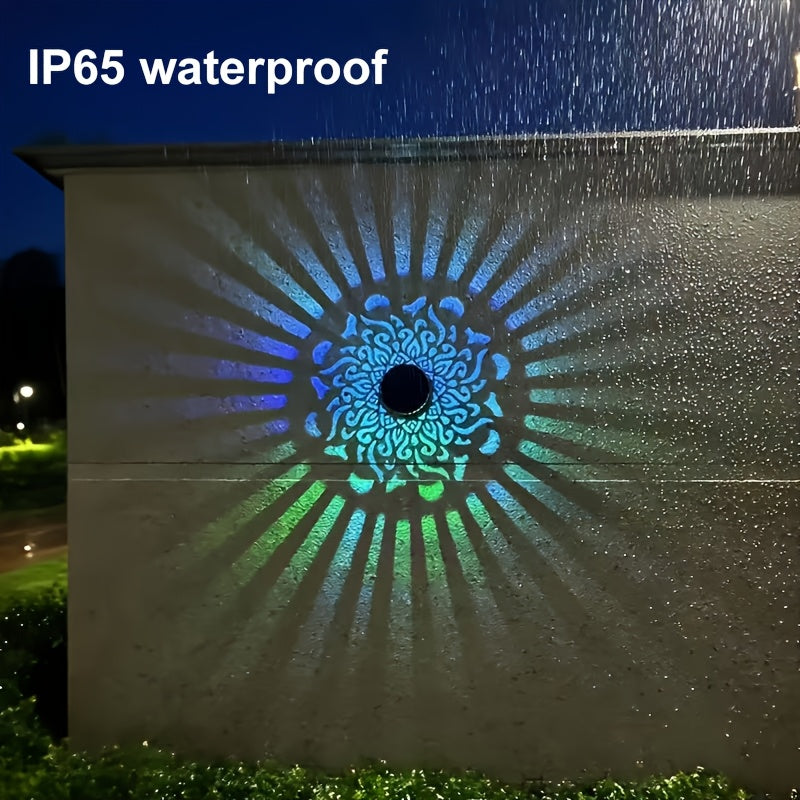 Lot de 2 appliques solaires murales d'extérieur avec changement de couleur RGB