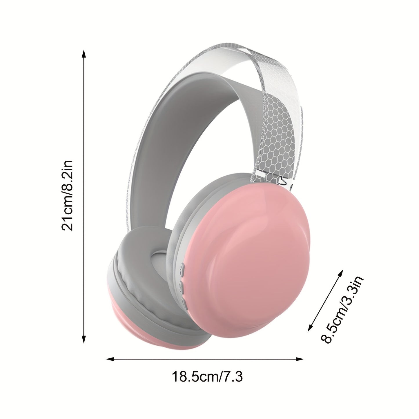 Casque sans fil léger 5.3 + EDR, casque circum-aural sans fil avec micro et lumières