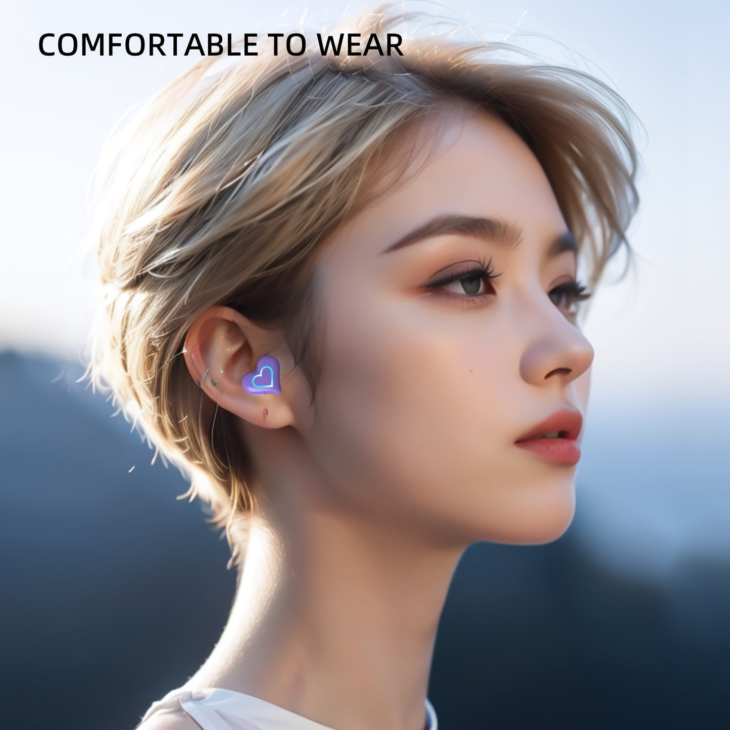 Ecouteurs sans fil TWS en forme de cœur