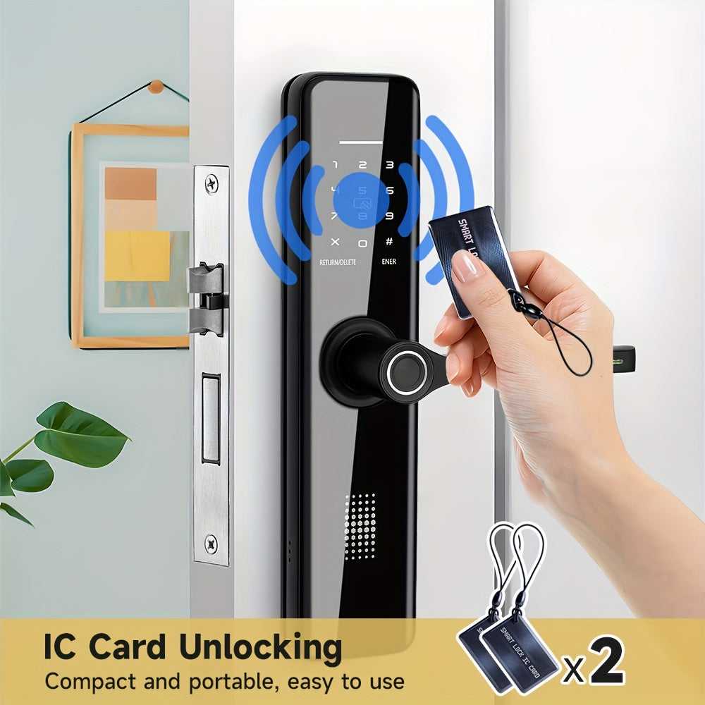 Serrure de porte électronique intelligente à empreinte digitale pour la maison, entrée sans clé avec application et clavier, serrure de porte d'entrée