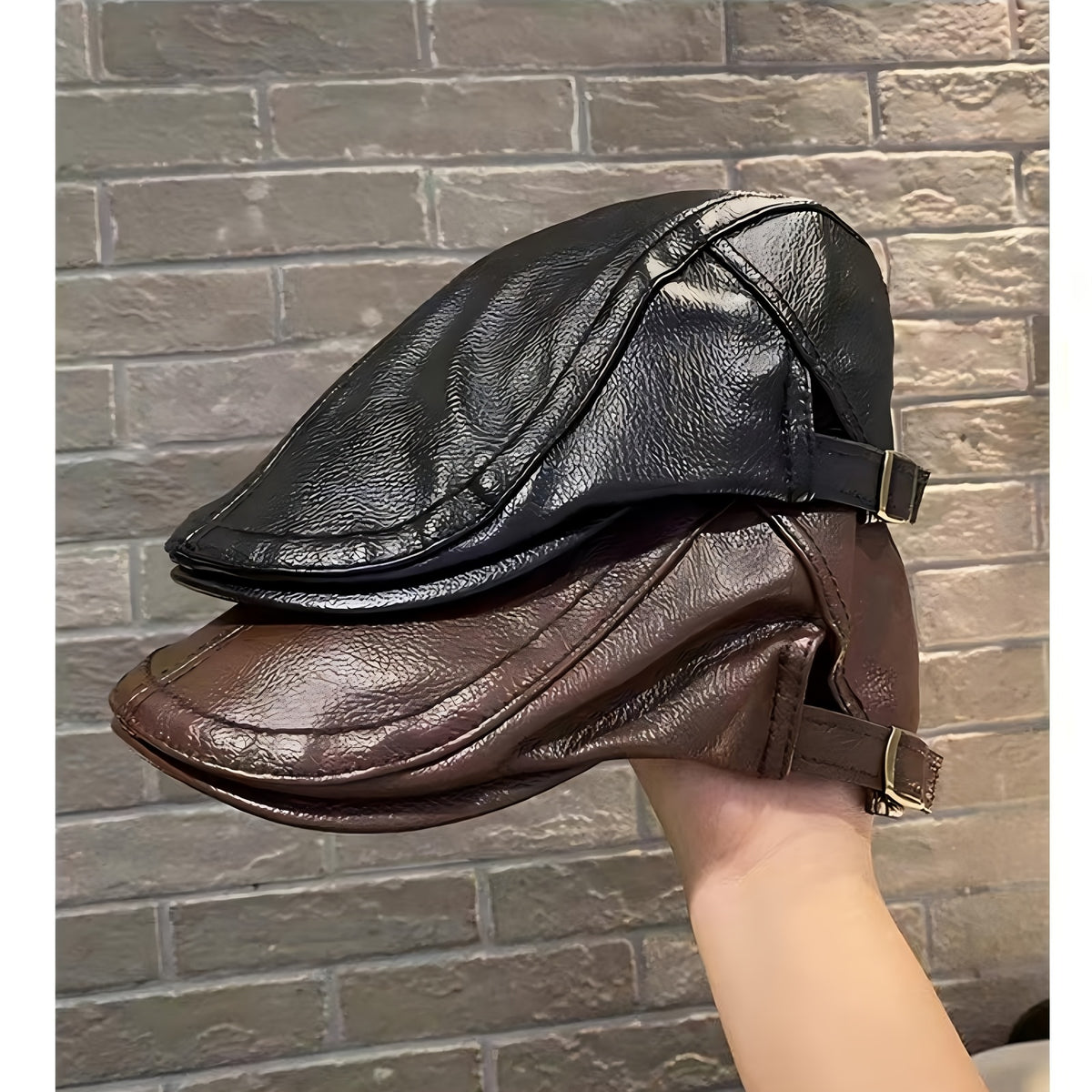 Casquette Newsboy pour Homme et Femme avec Revêtement en PU - Béret Ivy Vintage Style Chauffeur de Camionnette, Convient pour la Fête des Professeurs, la Remise des Diplômes, la Rentrée - Bonnet d'Hiver Chaud et Réglable, Revêtement en PU pour la Durabilité, Couleur Unie pour les Événements et le