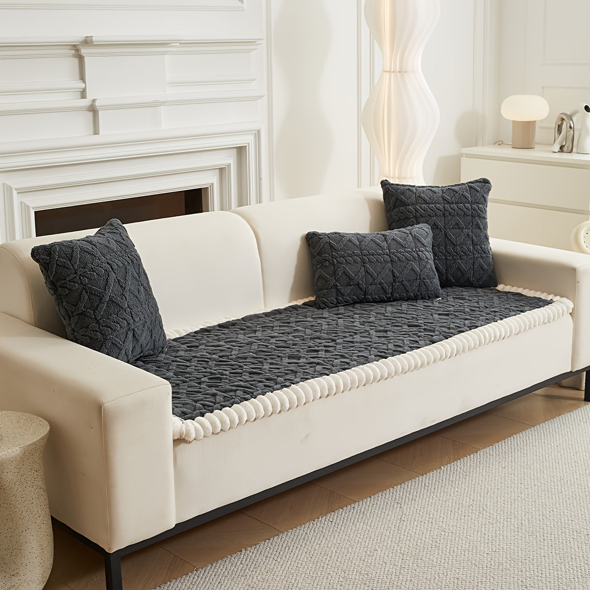 Coussin de canapé matelassé doux (1 pièce), housse de canapé épaisse en polyester pour plus de chaleur en automne et en hiver, décoration intérieure adaptée aux canapés 2, 3 ou 4 places.