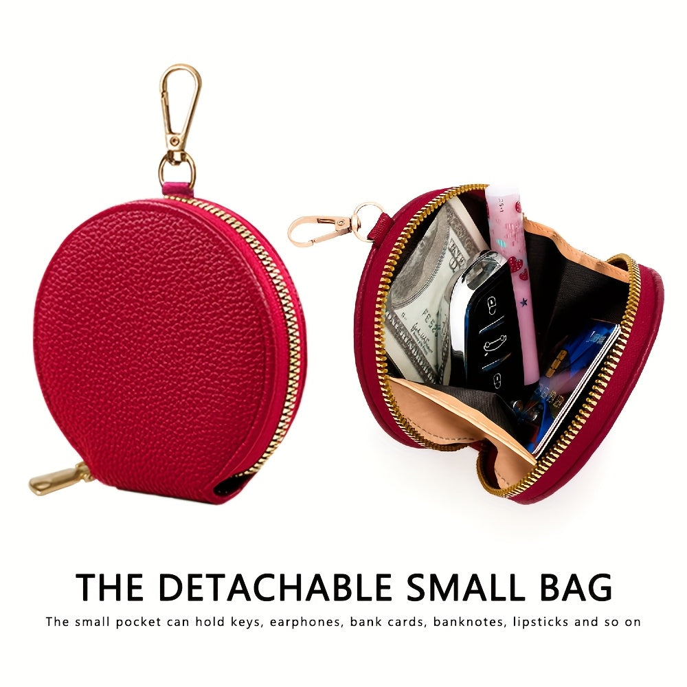 Petit sac carré multifonctionnel, portable avec plusieurs compartiments et emplacements pour cartes