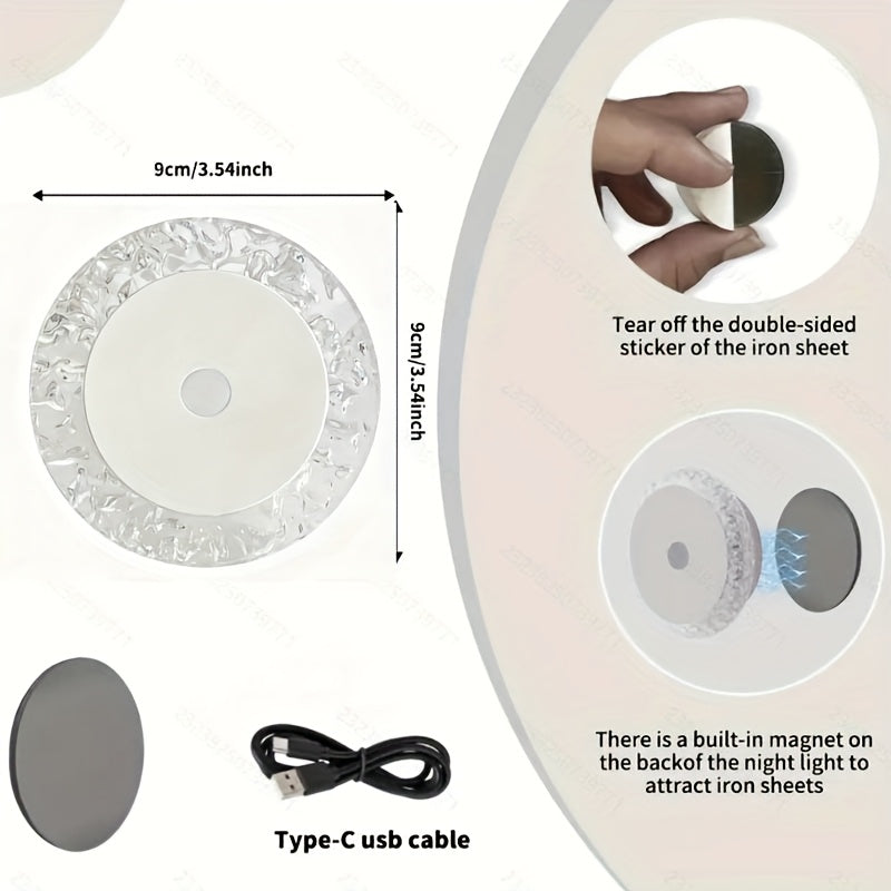Veilleuse élégante et intelligente à détecteur de mouvement, rechargeable par USB