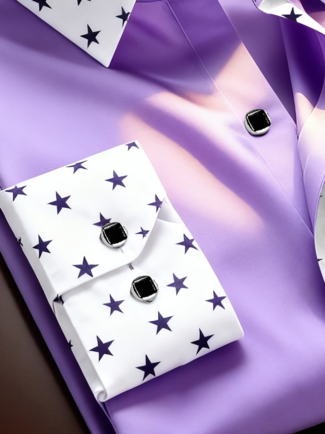 Chemise homme à manches longues, motif étoiles