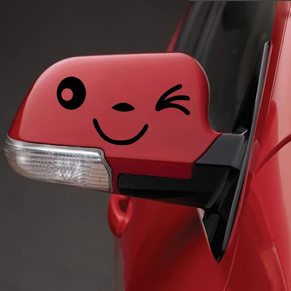1 paire d'autocollants 3D mignons et souriants pour rétroviseurs gauche et droit - Topdecheztop.fr