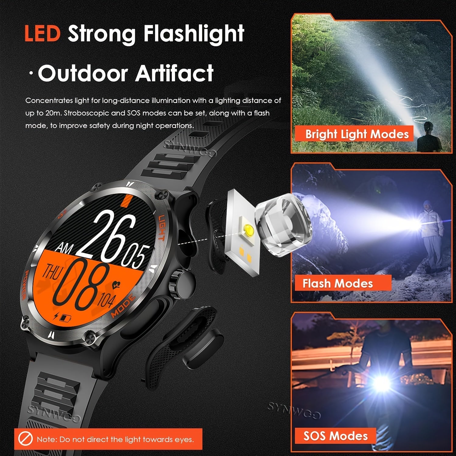 Montre connectée SYNWOO étanche IPX-8 pour hommes - Topdecheztop.fr