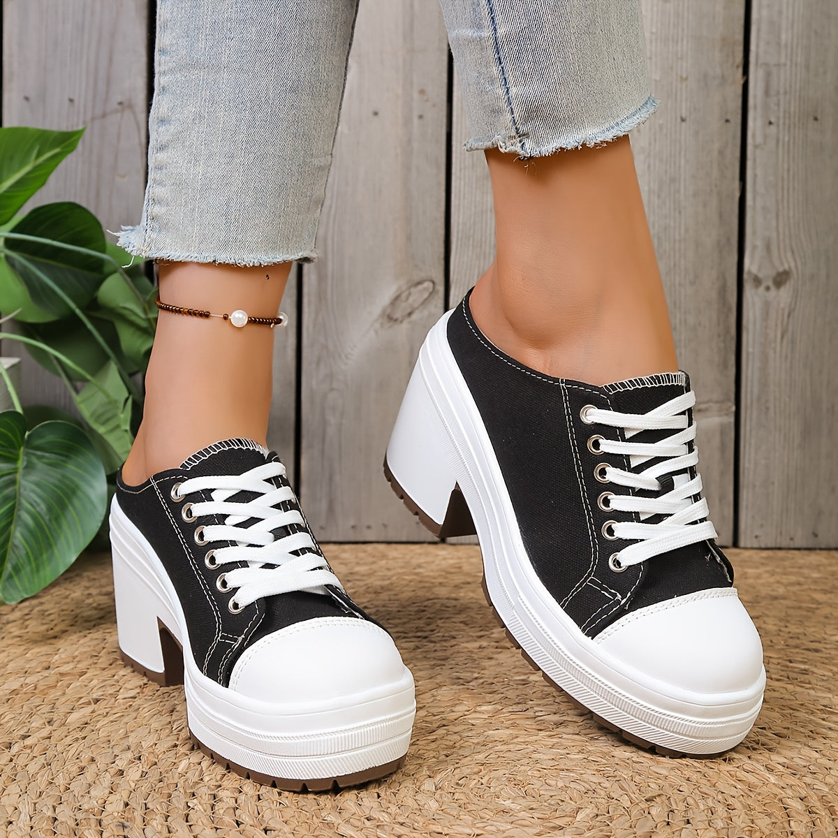 Mules confortables à lacets pour l'extérieur