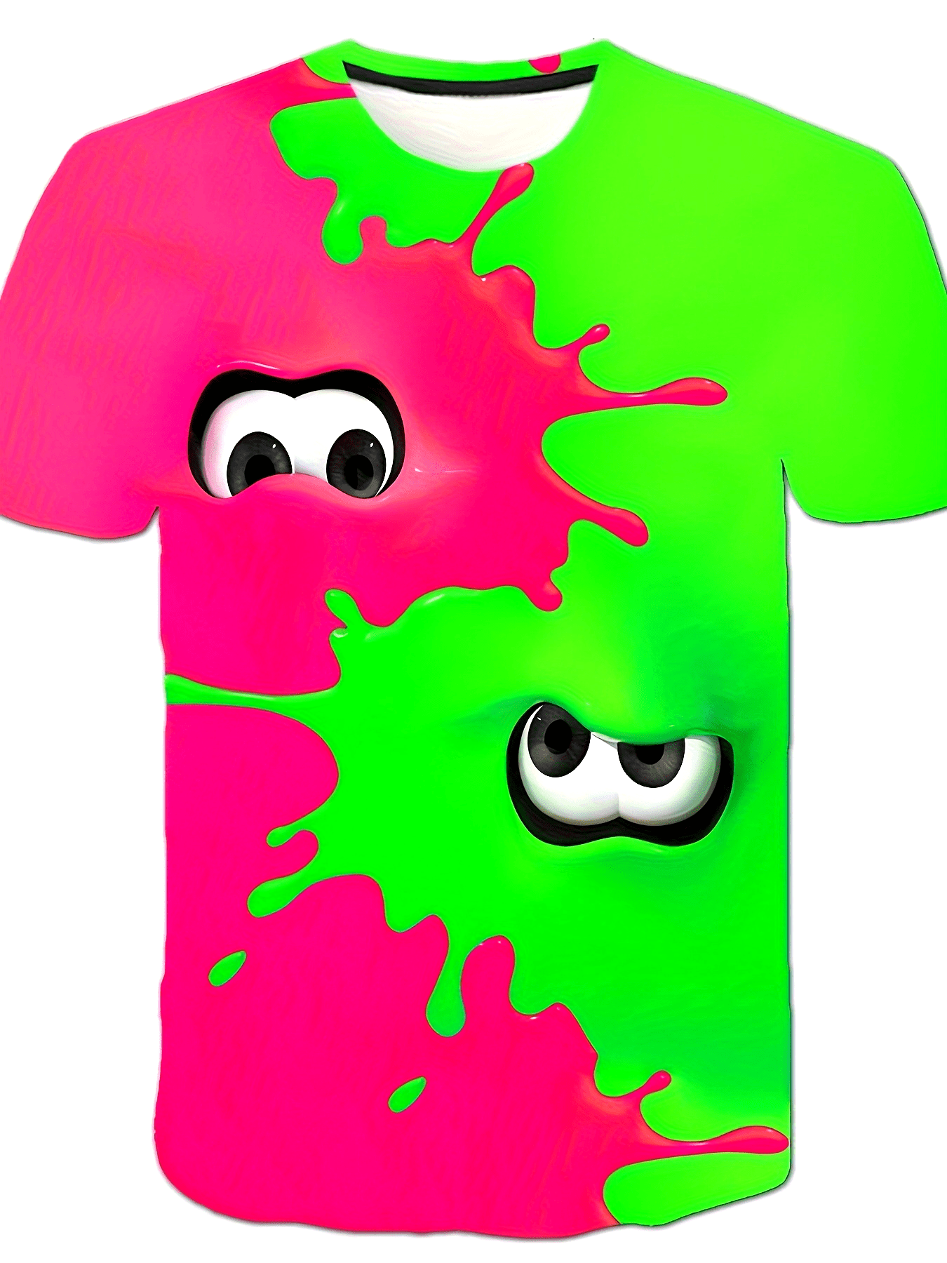 T-shirt homme imprimé 3D intégral, col rond, manches courtes, maille polyester