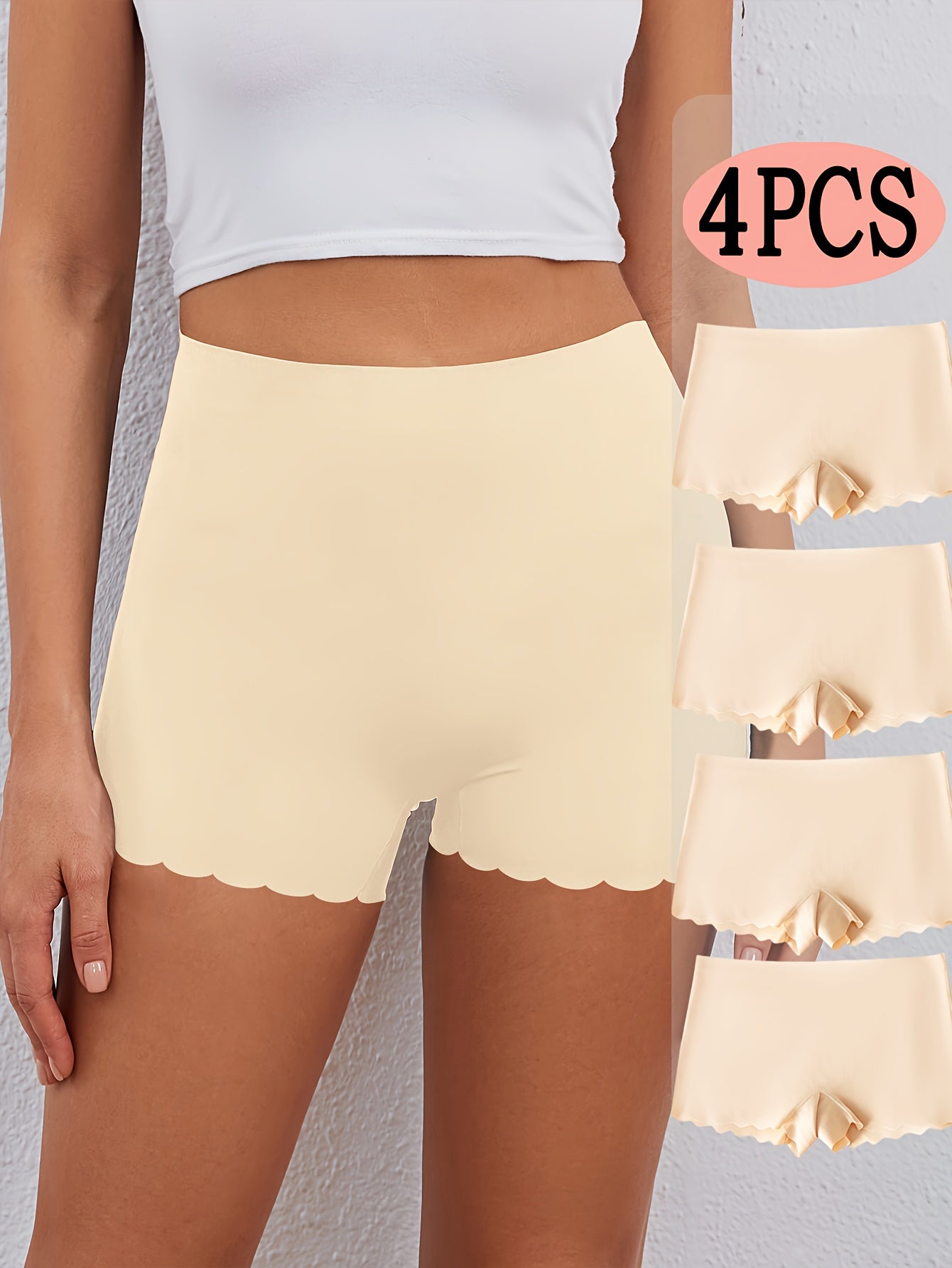 Lot de 4 culottes shorty pour femme - Tissu extensible, doux et confortable