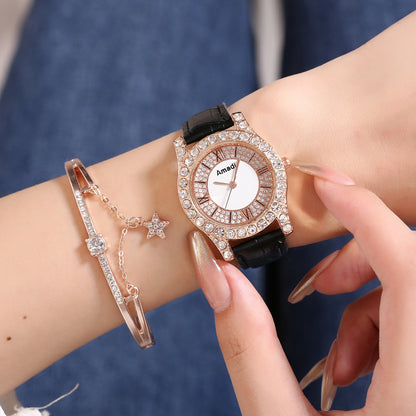 Montre,Bracelet en diamant pour femme, ensemble deux pièces