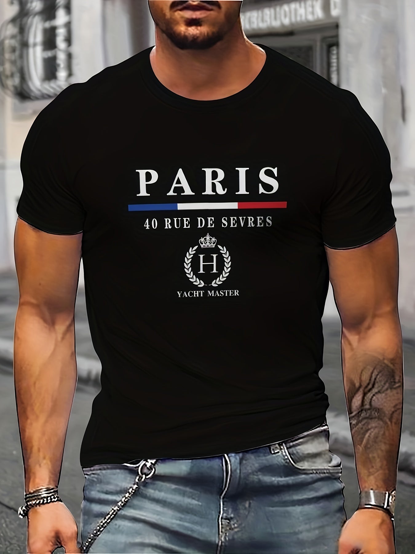 T-shirt à col rond et manches courtes