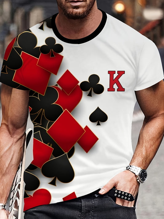 T-shirt fantaisie 3D pour homme, motif carte - Topdecheztop.fr