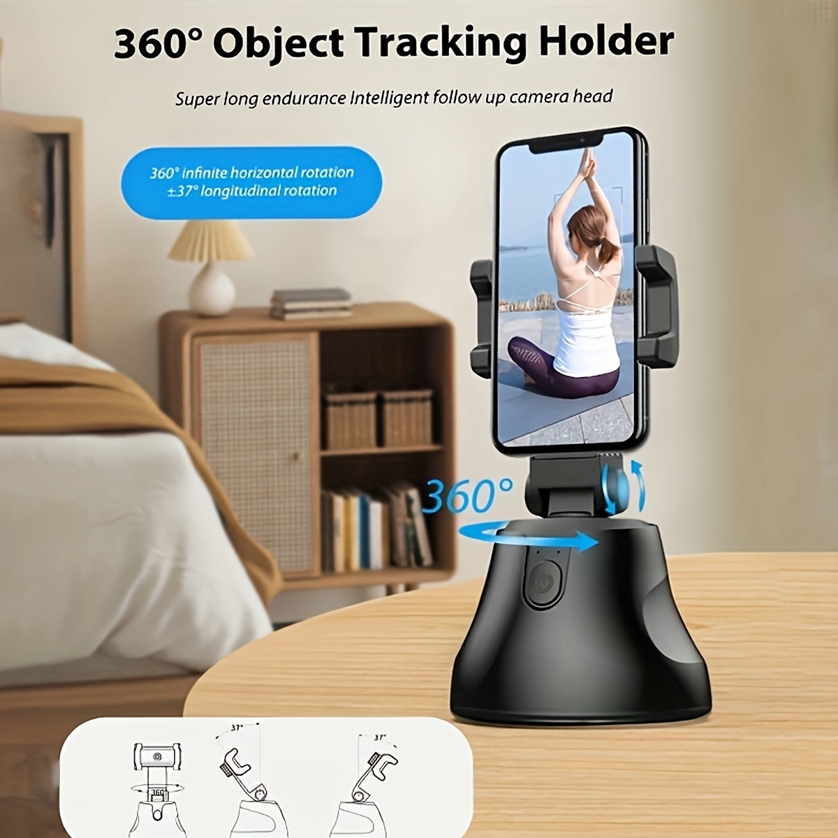 Selfie rotative à 360° avec suivi intelligent du visage et IA