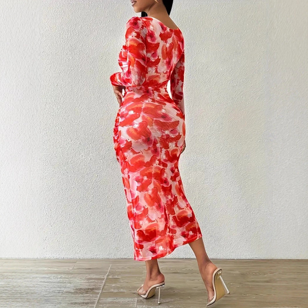 Robe cintrée imprimée pour femme, alliant élégance et style haut de gamme