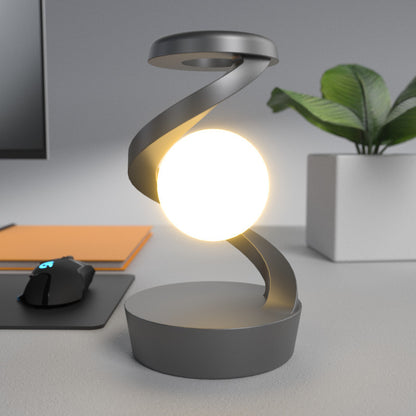 Lampe de bureau rotative en forme de lune avec capteur de charge sans fil pour téléphone