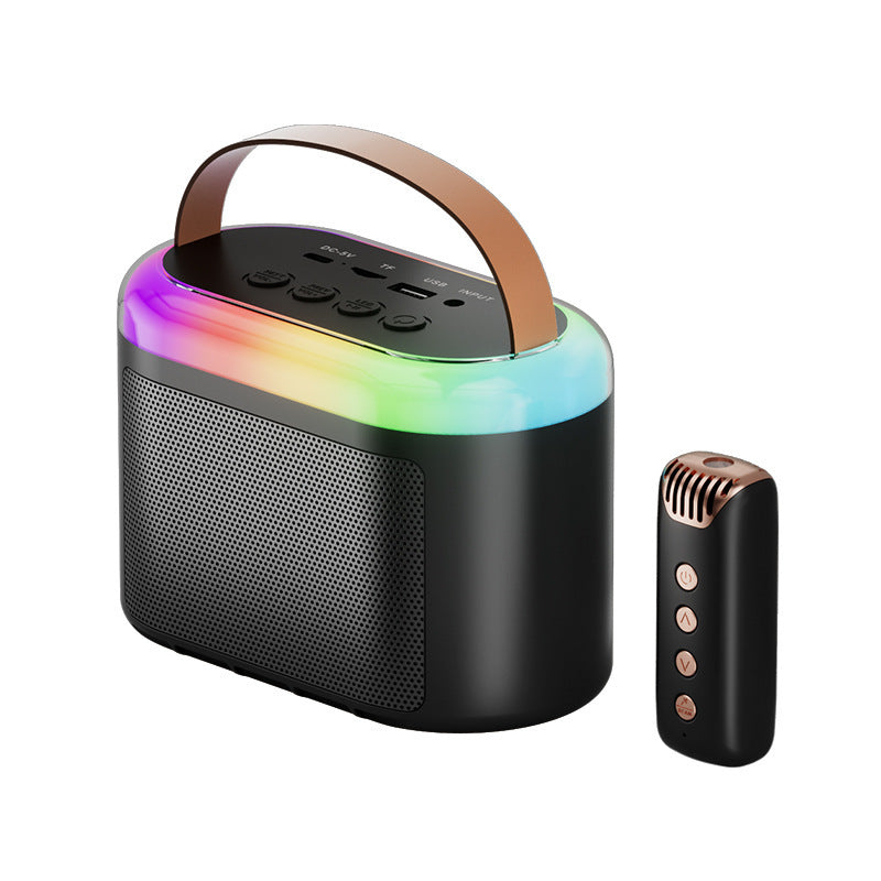 Enceinte Bluetooth sans fil familiale KTV Microphone lumineux coloré
