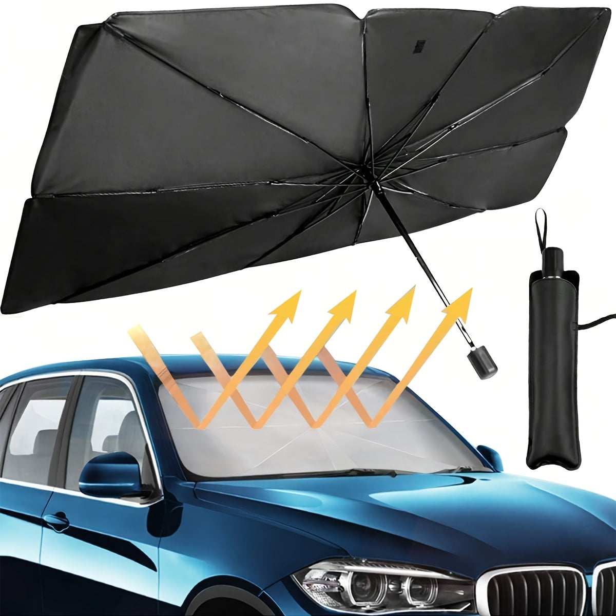 Pare-soleil pliable et portable pour pare-brise de voiture, 140 x 80 cm - Topdecheztop.fr