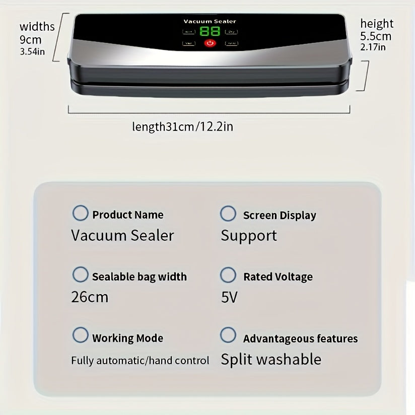 Machine de mise sous vide portable automatique USB C716 avec 10 sacs