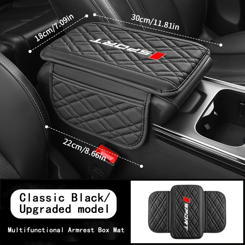 Coussin d'accoudoir en cuir PU, style sportif et tendance avec poches de rangement