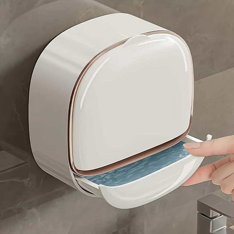 Boîte à savon murale avec drainage, support de savon sans perçage pour salle de bain et douche, rangement pour articles de toilette