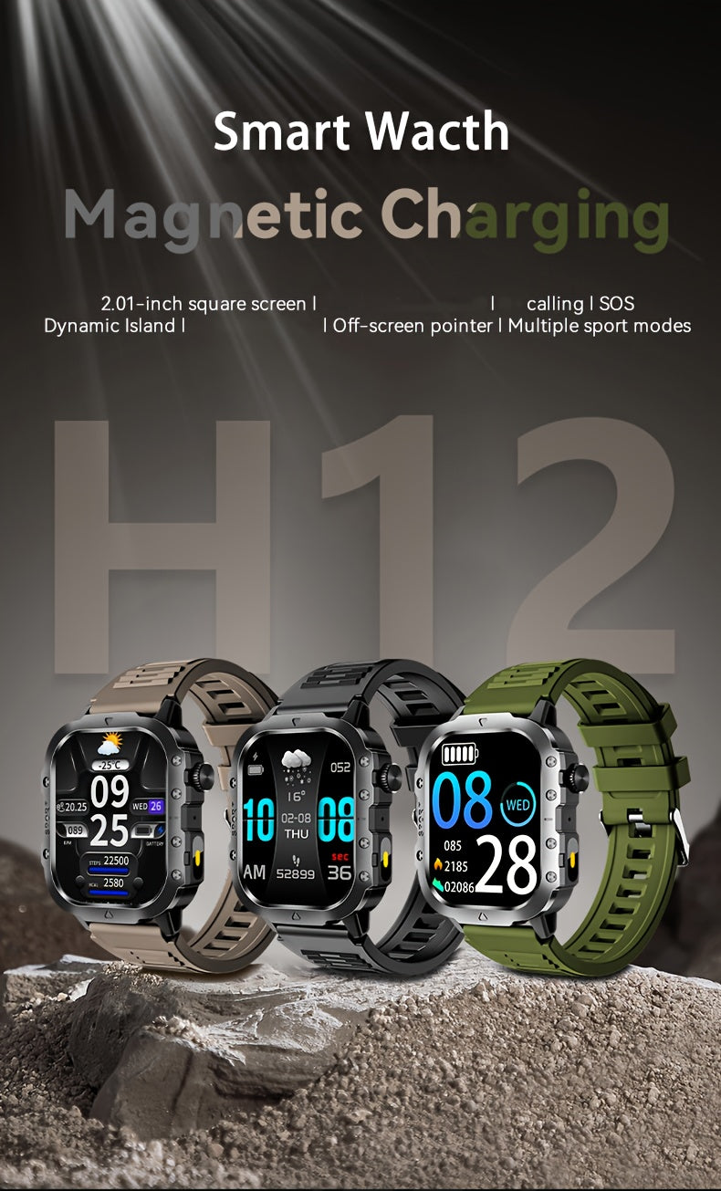 Montre connectée pour homme, grand écran tactile de 5,1 cm