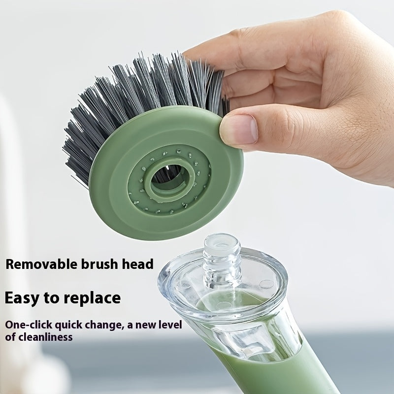 Brosse à vaisselle ergonomique dotée d'un distributeur de savon intégré pour un nettoyage sans effort