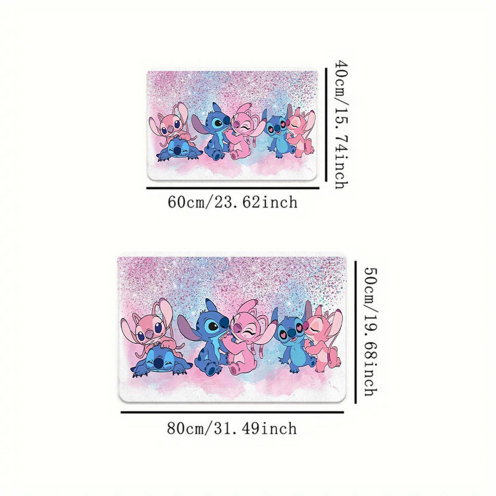 Paillasson en polyester mélangé Disney Stitch, lavable en machine - Topdecheztop.fr