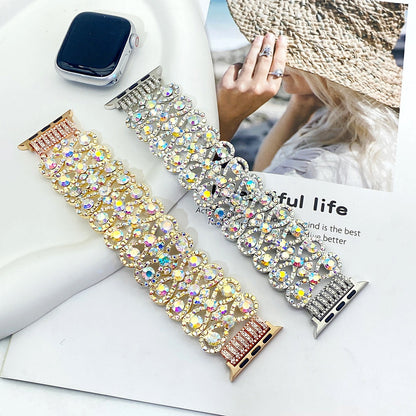 Bracelet en cristal de verre pour montre intelligente fait main