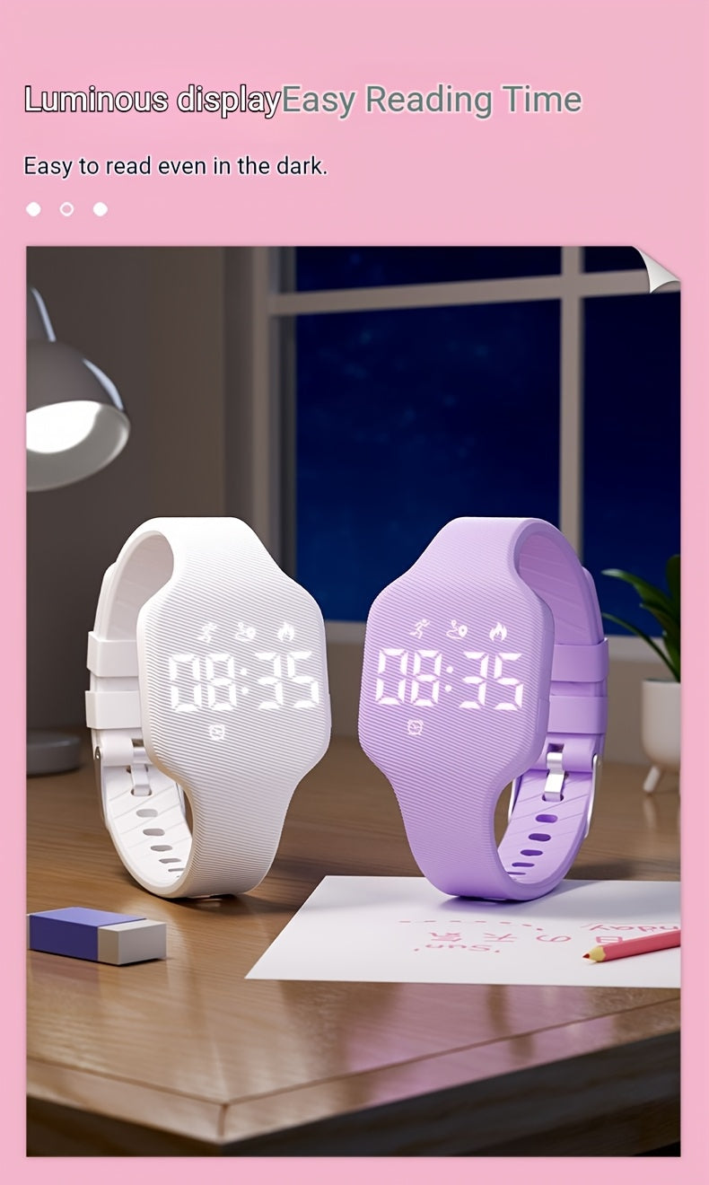 Montre FASSUN silencieuse à vibration avec réveil, compteur de pas, suivi des calories, moniteur de distance et minuteur - Recharge magnétique