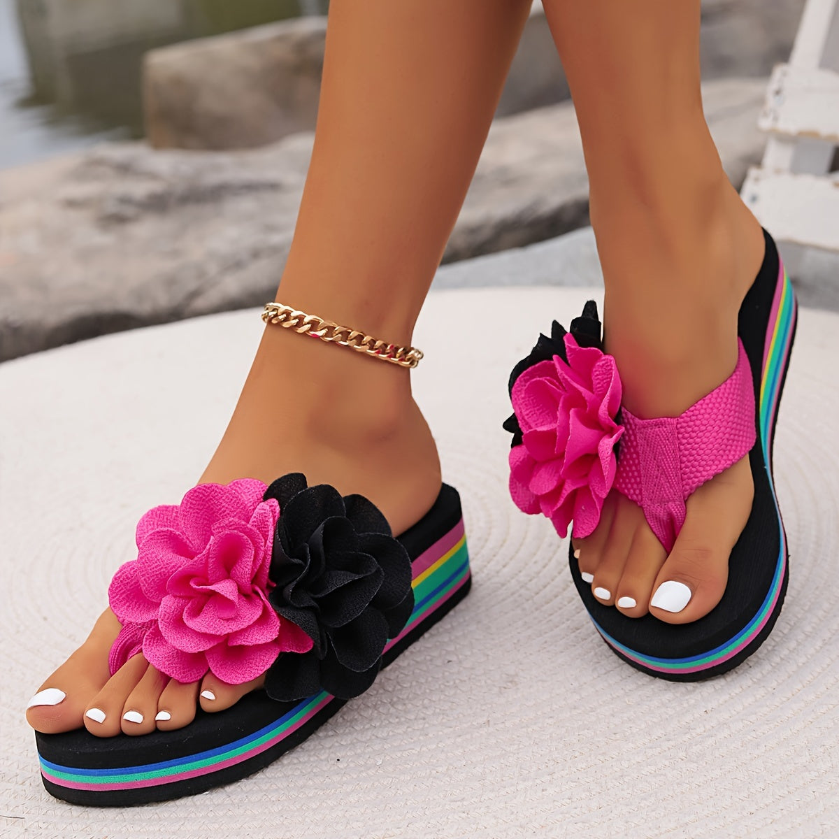 Tongs tendance à semelles épaisses