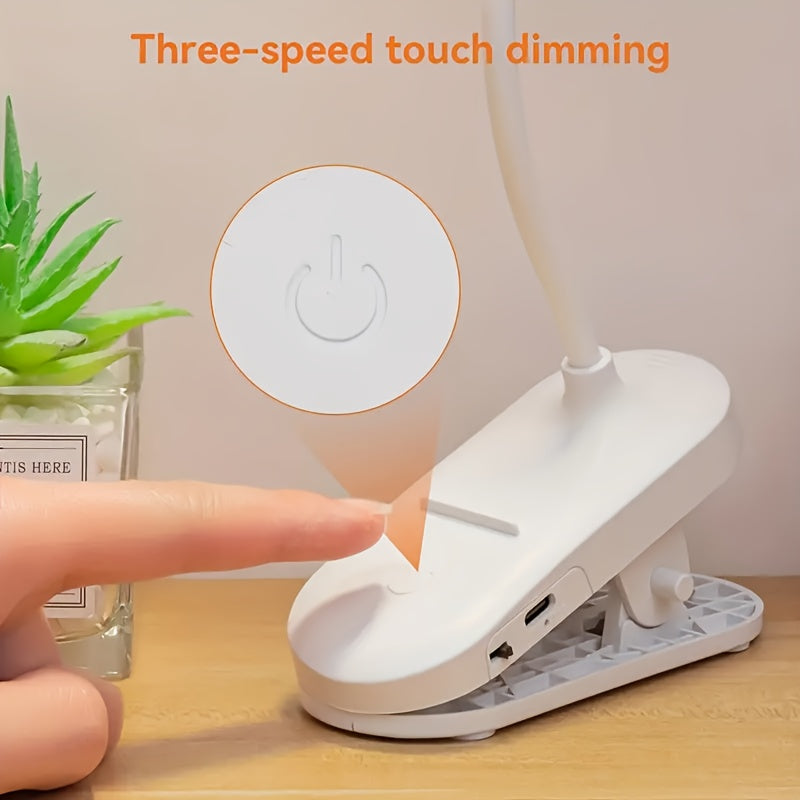 Lampe de bureau LED (1 pièce), lampe de lecture à pince tactile