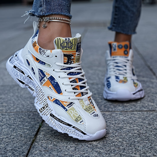 Chaussures décontractées colorées style graffiti