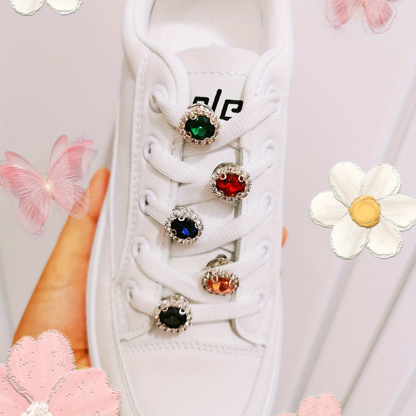 Lot de 10 breloques strass détachables pour chaussures, accessoires