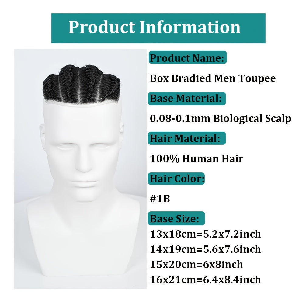 Postiche tressé en mailles africaines pour homme