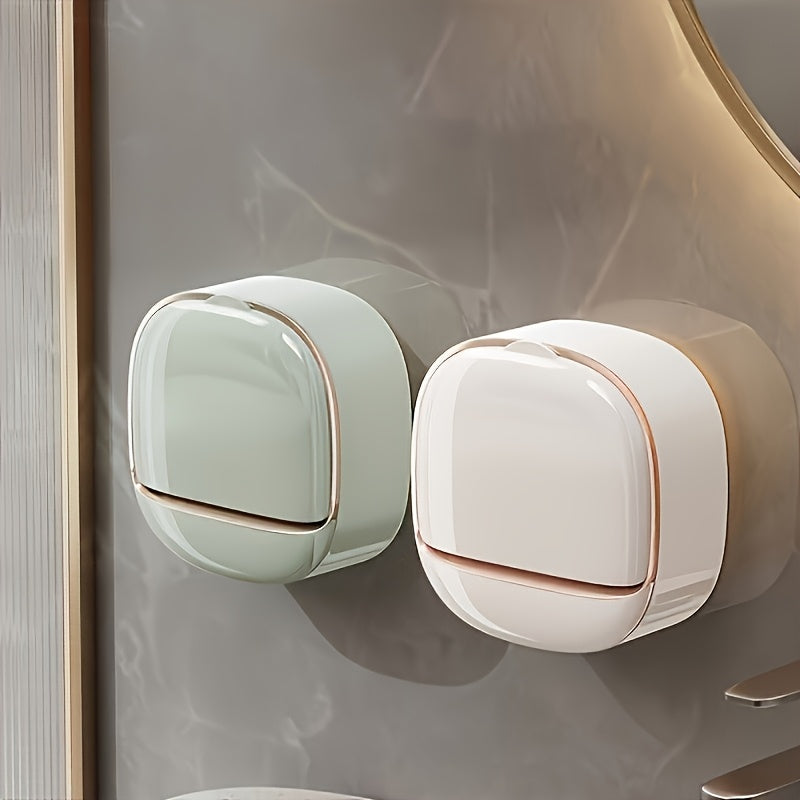 Porte-savon léger et luxueux, support mural étanche avec couvercle et bac