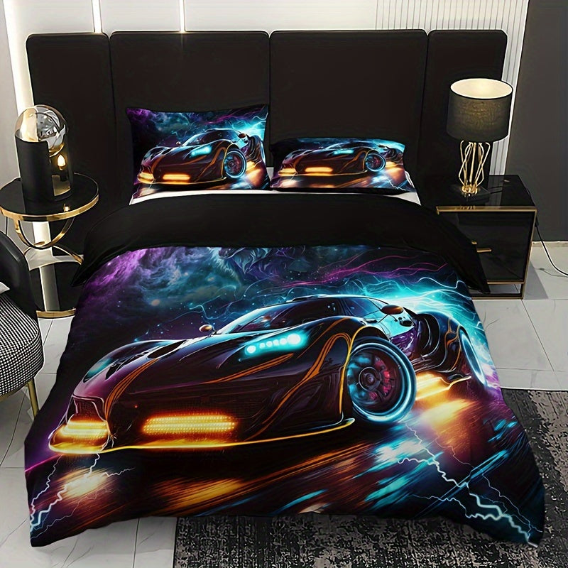 Parure de lit 3 pièces avec housse de couette et 2 taies d'oreiller - Topdecheztop.fr