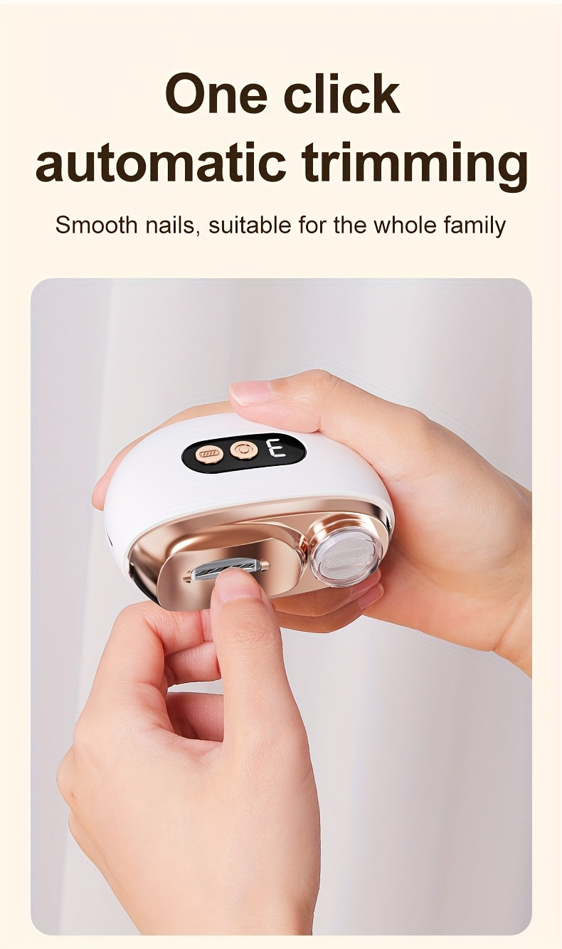 Coupe-ongles électrique intelligent 2 en 1, outil de manucure et de polissage